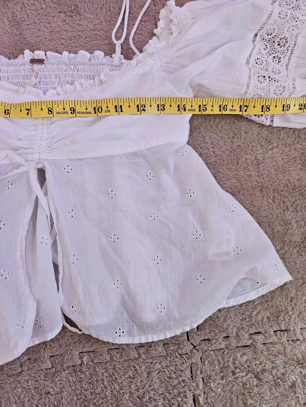 Free people White Peasant Tie-Front Women's Top Sz XS